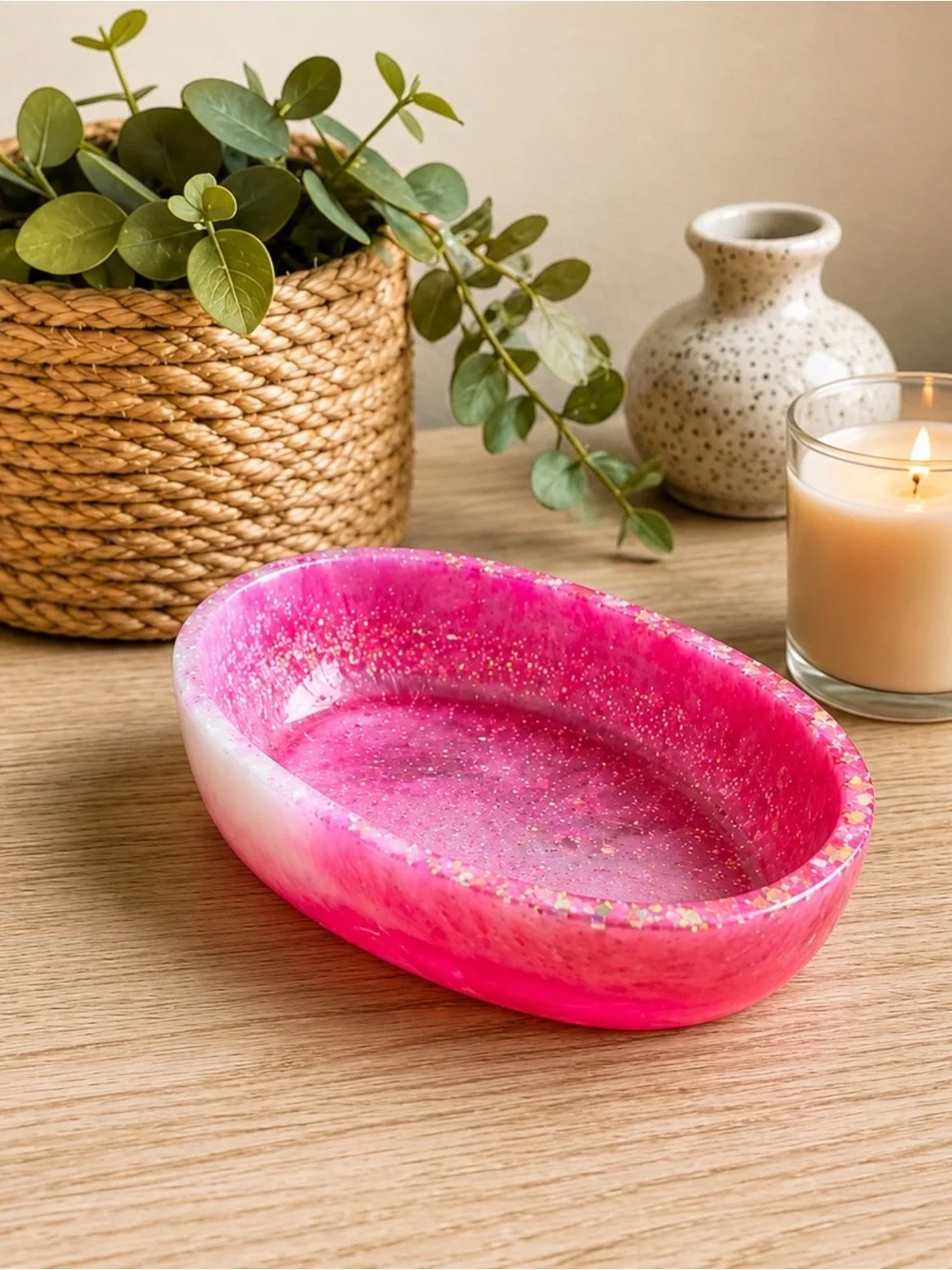 Handmade bright pink